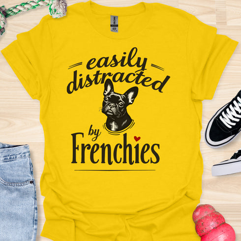 Easily distracted by frenchies - V13 - The Portrait T-Shirt